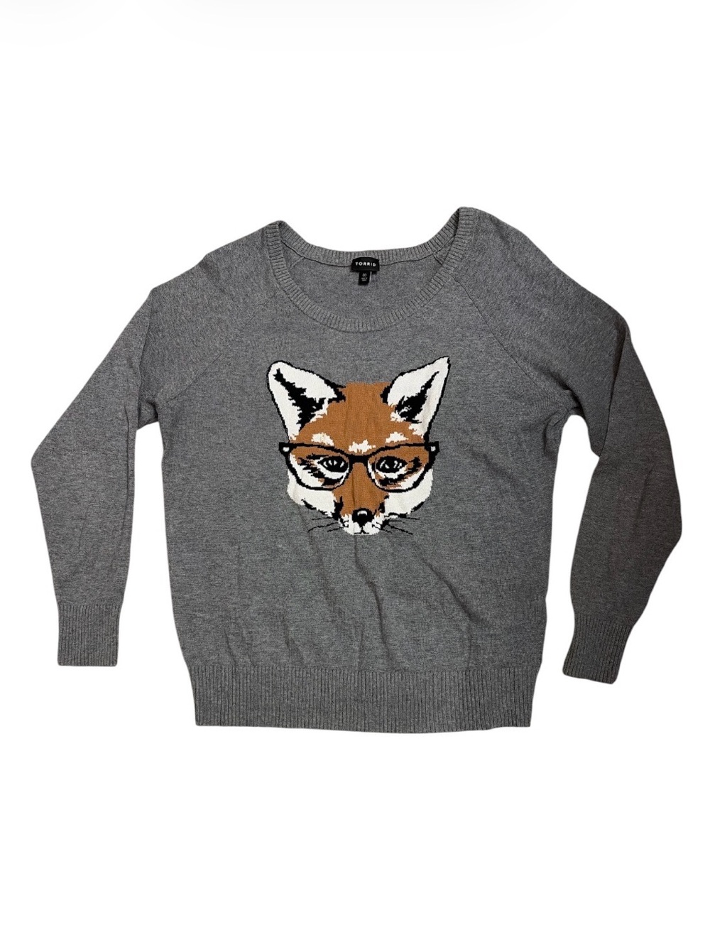 Torrid Gray Fox Raglan Sweater 00 M/L - Picture 2 of 7